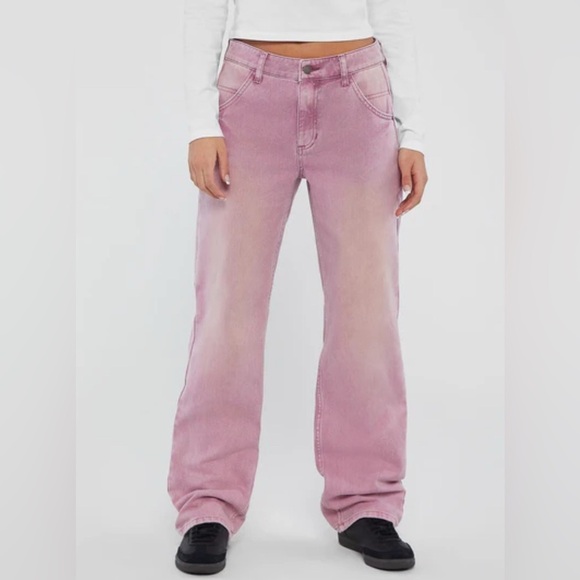 Guess Denim - GUESS Originals Mid-Rise Women’s Overdye Slouchy Carpenter Pink Wash Jeans